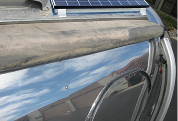 Solar panel on top of an Airstream